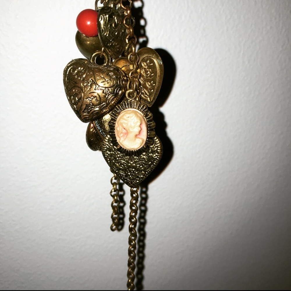 Vintage Charm Necklace + Silver Key Necklace